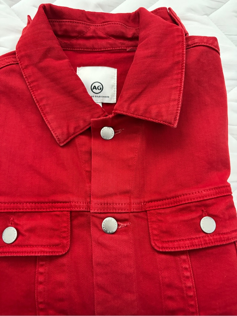 Adriana Goldschmidt Red Denim Jacket